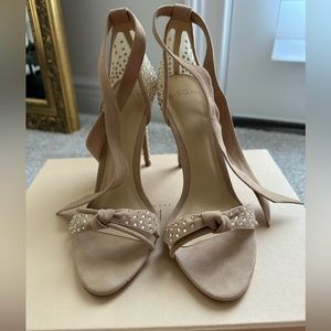 Alexandre Birman Clarita Stars Suede Nude 100 mm - US 7.5 crystals NIB